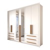 Guarda-Roupa Casal Severo Plus 6 Portas 6 Gavetas com Espelho Branco - Panorama Móveis