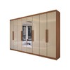 Guarda-Roupa Casal Odisseia 8 Portas 4 Gavetas com Espelho Cinamomo/Off White - Panorama Móveis