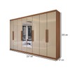 Guarda-Roupa Casal Odisseia 8 Portas 4 Gavetas com Espelho Cinamomo/Off White - Panorama Móveis