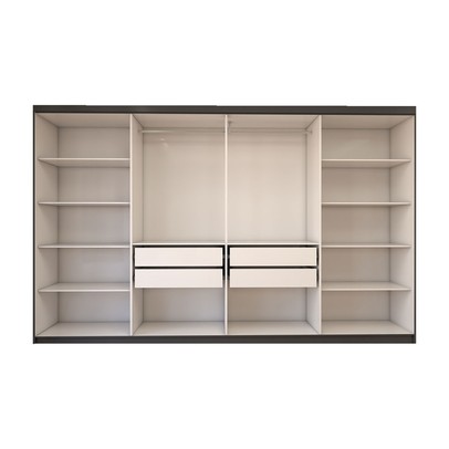 Guarda-Roupa Casal Odisseia 8 Portas 4 Gavetas com Espelho Onix - Panorama Móveis