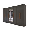 Guarda-Roupa Casal Odisseia 8 Portas 4 Gavetas com Espelho Onix - Panorama Móveis