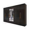 Guarda-Roupa Casal Odisseia 8 Portas 4 Gavetas com Espelho Preto - Panorama Móveis