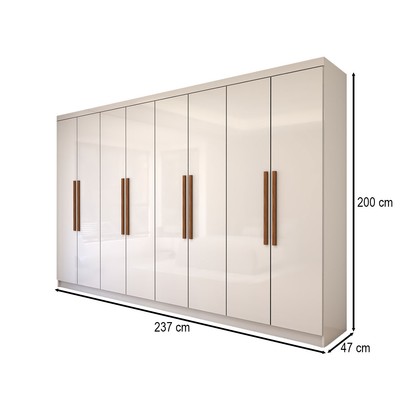 Guarda-Roupa Casal Odisseia 8 Portas 4 Gavetas Branco - Panorama Móveis