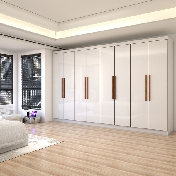 Guarda-Roupa Casal Odisseia 8 Portas 4 Gavetas Branco - Panorama Móveis