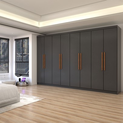 Guarda-Roupa Casal Odisseia 8 Portas 4 Gavetas Onix - Panorama Móveis