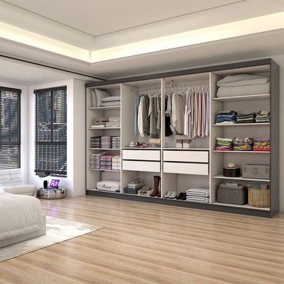 Guarda-Roupa Casal Odisseia 8 Portas 4 Gavetas Onix - Panorama Móveis