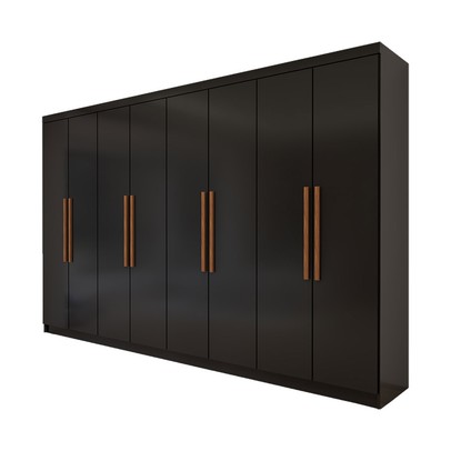 Guarda-Roupa Casal Odisseia 8 Portas 4 Gavetas Preto - Panorama Móveis