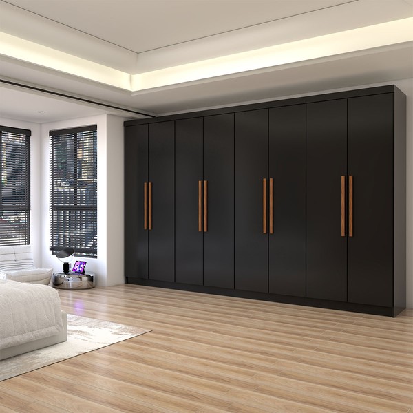 Guarda-Roupa Casal Odisseia 8 Portas 4 Gavetas Preto - Panorama Móveis