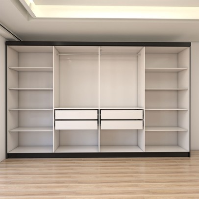 Guarda-Roupa Casal Odisseia 8 Portas 4 Gavetas Preto - Panorama Móveis