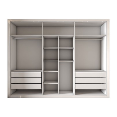 Guarda-Roupa Casal Severo Gold 6 Portas 6 Gavetas com Espelho Branco - Panorama Móveis