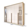 Guarda-Roupa Casal Severo Gold 6 Portas 6 Gavetas com Espelho Capuccino/Branco - Panorama Móveis