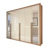 Guarda-Roupa Casal Severo Gold 6 Portas 6 Gavetas com Espelho Cinamomo/Off White - Panorama Móveis