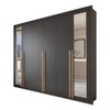 Guarda-Roupa Casal Severo Gold 6 Portas 6 Gavetas com Espelho Preto - Panorama Móveis