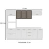 Cozinha Completa Amara 10 Portas 4 Gavetas com Vidro 40250782 Branco - Politorno