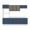 Cozinha Completa Amara 10 Portas 4 Gavetas com Vidro 40250782 Azul/Branco - Politorno