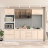 Cozinha Completa Amara 10 Portas 4 Gavetas com Vidro 40250782 Creme/Branco - Politorno