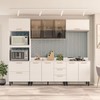 Cozinha Completa Amara 10 Portas 4 Gavetas com Vidro 40250783 Branco - Politorno