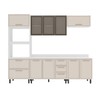 Cozinha Completa Amara 10 Portas 4 Gavetas com Vidro 40250783 Creme/Branco - Politorno