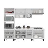 Cozinha Completa Amara 10 Portas 4 Gavetas com Vidro 40250783 Creme/Branco - Politorno