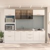 Cozinha Completa Amara 10 Portas 4 Gavetas com Vidro 40250784 Branco - Politorno
