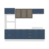Cozinha Completa Amara 10 Portas 4 Gavetas com Vidro 40250784 Azul/Branco - Politorno