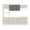 Cozinha Completa Amara 10 Portas 4 Gavetas com Vidro 40250784 Creme/Branco - Politorno