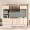 Cozinha Completa Amara 10 Portas 4 Gavetas com Vidro 40250784 Creme/Branco - Politorno