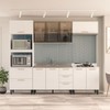 Cozinha Completa Amara 10 Portas 4 Gavetas com Vidro 40250785 Branco - Politorno