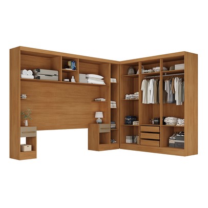 Guarda-Roupa Casal Modulado Soberano 11 Portas 5 Gavetas 100% Mdf Cinamomo/Cappuccino - Panorama Móveis