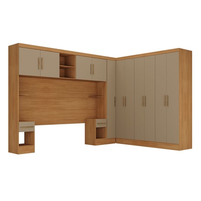 Guarda-Roupa Casal Modulado Soberano 11 Portas 5 Gavetas 100% Mdf Cinamomo/Cappuccino - Panorama Móveis