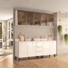 Cozinha Compacta Amara 9 Portas 3 Gavetas com Vidro Branco - Politorno