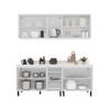 Cozinha Compacta Amara 9 Portas 3 Gavetas com Vidro Branco - Politorno