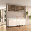 Cozinha Compacta Amara 9 Portas 3 Gavetas com Vidro 40250789 Branco - Politorno