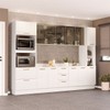 Cozinha Completa Amara 13 Portas 4 Gavetas com Vidro Branco - Politorno