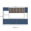Cozinha Completa Amara 13 Portas 4 Gavetas com Vidro Azul/Branco - Politorno