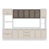 Cozinha Completa Amara 13 Portas 4 Gavetas com Vidro Creme/Branco - Politorno