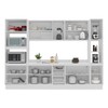 Cozinha Completa Amara 13 Portas 4 Gavetas com Vidro Creme/Branco - Politorno