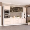 Cozinha Completa Amara 13 Portas 4 Gavetas com Vidro Creme/Branco - Politorno