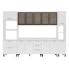 Cozinha Completa Amara 13 Portas 4 Gavetas com Vidro 40250775 Branco - Politorno
