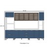 Cozinha Completa Amara 13 Portas 4 Gavetas com Vidro 40250775 Azul/Branco - Politorno