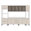 Cozinha Completa Amara 13 Portas 4 Gavetas com Vidro 40250775 Creme/Branco - Politorno
