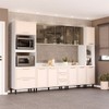 Cozinha Completa Amara 13 Portas 4 Gavetas com Vidro 40250775 Creme/Branco - Politorno