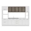 Cozinha Completa Amara 13 Portas 4 Gavetas com Vidro 40250776 Branco - Politorno