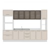 Cozinha Completa Amara 13 Portas 4 Gavetas com Vidro 40250776 Creme/Branco - Politorno