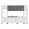 Cozinha Completa Amara 13 Portas 4 Gavetas com Vidro 40250777 Branco - Politorno