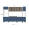 Cozinha Completa Amara 13 Portas 4 Gavetas com Vidro 40250777 Azul/Branco - Politorno