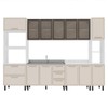 Cozinha Completa Amara 13 Portas 4 Gavetas com Vidro 40250777 Creme/Branco - Politorno