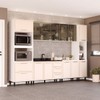 Cozinha Completa Amara 13 Portas 4 Gavetas com Vidro 40250777 Creme/Branco - Politorno