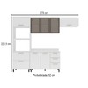 Cozinha Compacta Amara 8 Portas 4 Gavetas com Vidro 40250779 Branco - Politorno