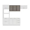 Cozinha Compacta Amara 8 Portas 4 Gavetas com Vidro 40250780 Branco - Politorno